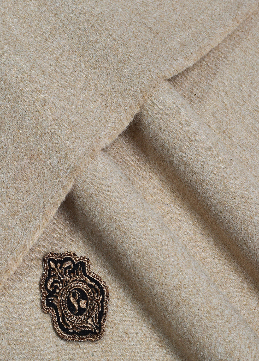 Fabrich Mens Unstitched Solids Wool 2 Piece Suit Tan Casual Collection