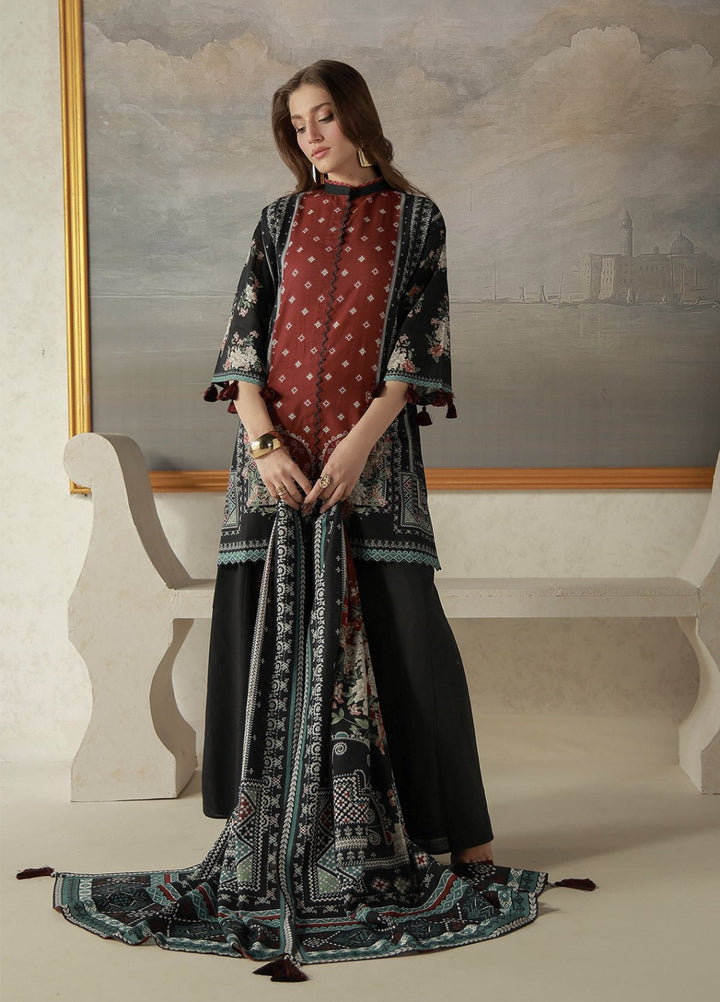 Sahar Unstitched Printed Khaddar 3 Piece Suit Duskelle Winter Collection