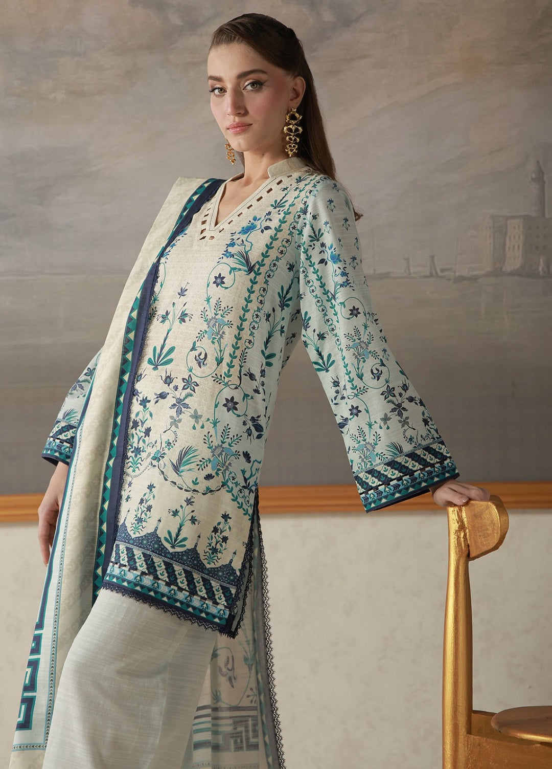 Sahar Unstitched Printed Khaddar 3 Piece Suit Fernel Winter Collection