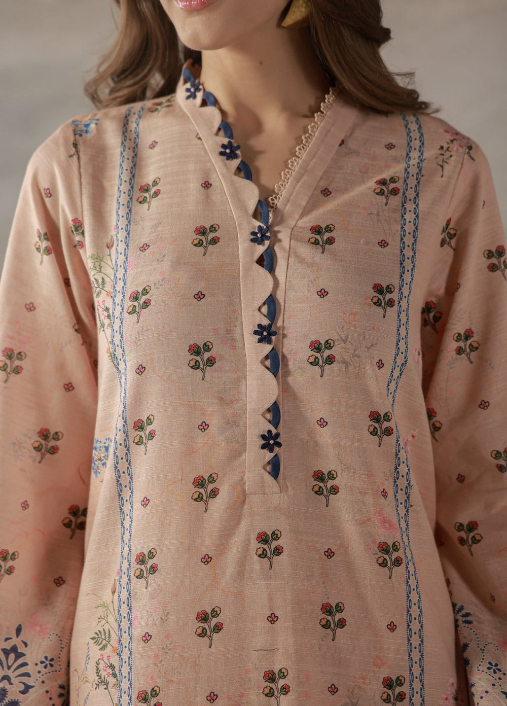 Sahar Unstitched Printed Khaddar 3 Piece Suit Oakenne Winter Collection