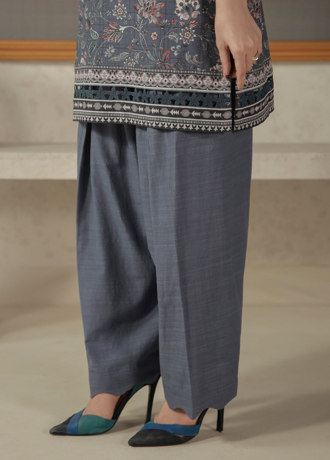 Sahar Unstitched Printed Khaddar 3 Piece Suit Fallowe Winter Collection