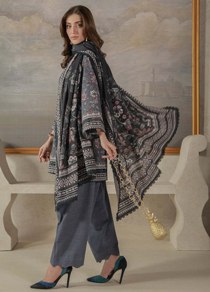 Sahar Unstitched Printed Khaddar 3 Piece Suit Fallowe Winter Collection