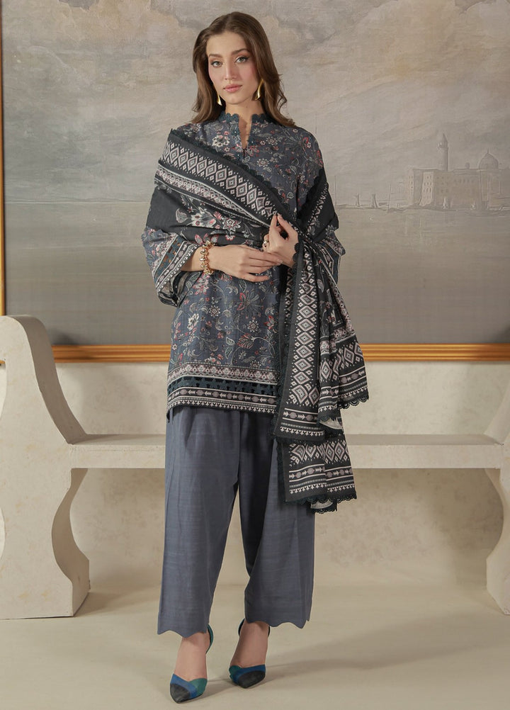 Sahar Unstitched Printed Khaddar 3 Piece Suit Fallowe Winter Collection