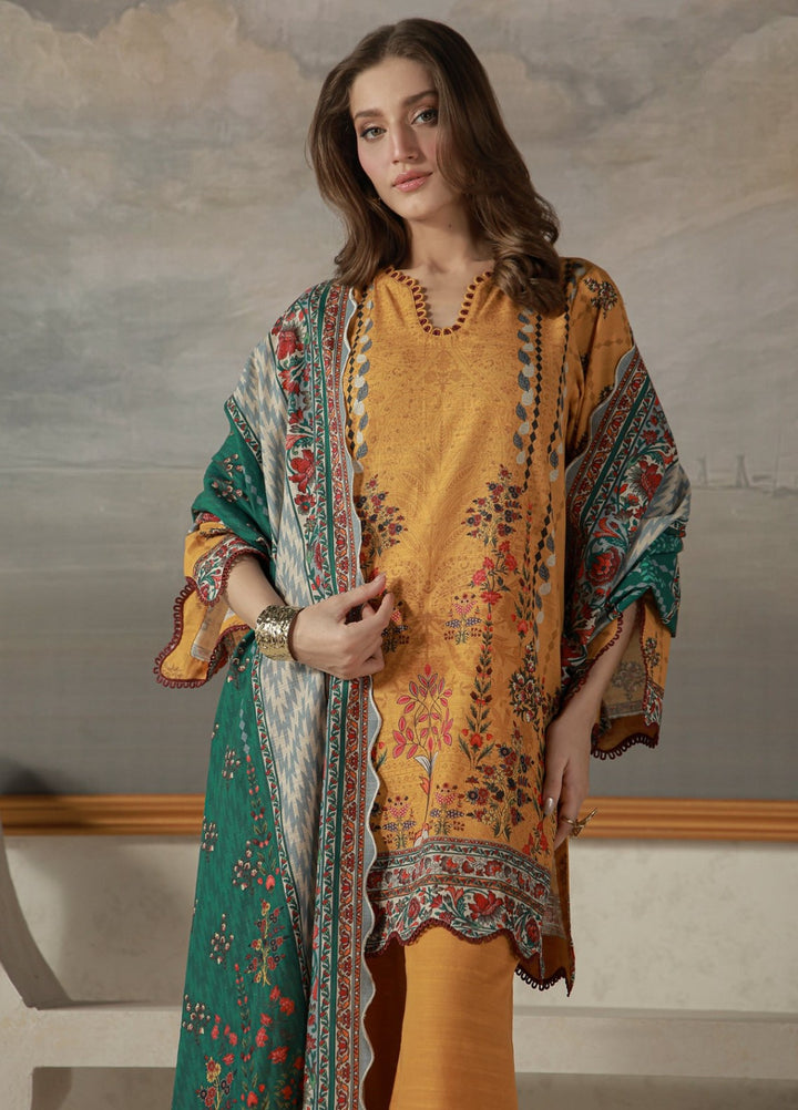 Sahar Unstitched Printed Khaddar 3 Piece Suit Russetta Winter Collection