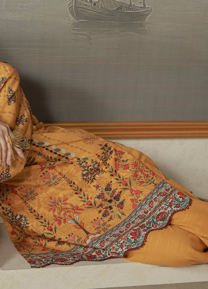 Sahar Unstitched Printed Khaddar 3 Piece Suit Russetta Winter Collection