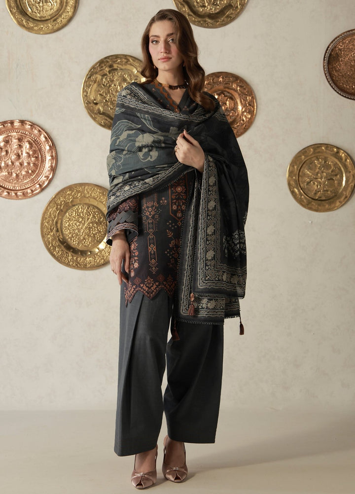 Sahar Unstitched Printed Khaddar 3 Piece Suit Cendreva Winter Collection