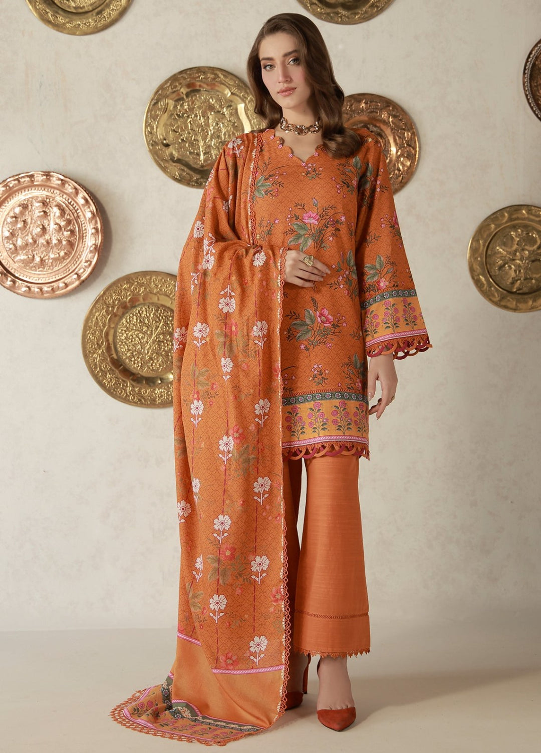 Sahar Unstitched Printed Khaddar 3 Piece Suit Aubrelle Winter Collection