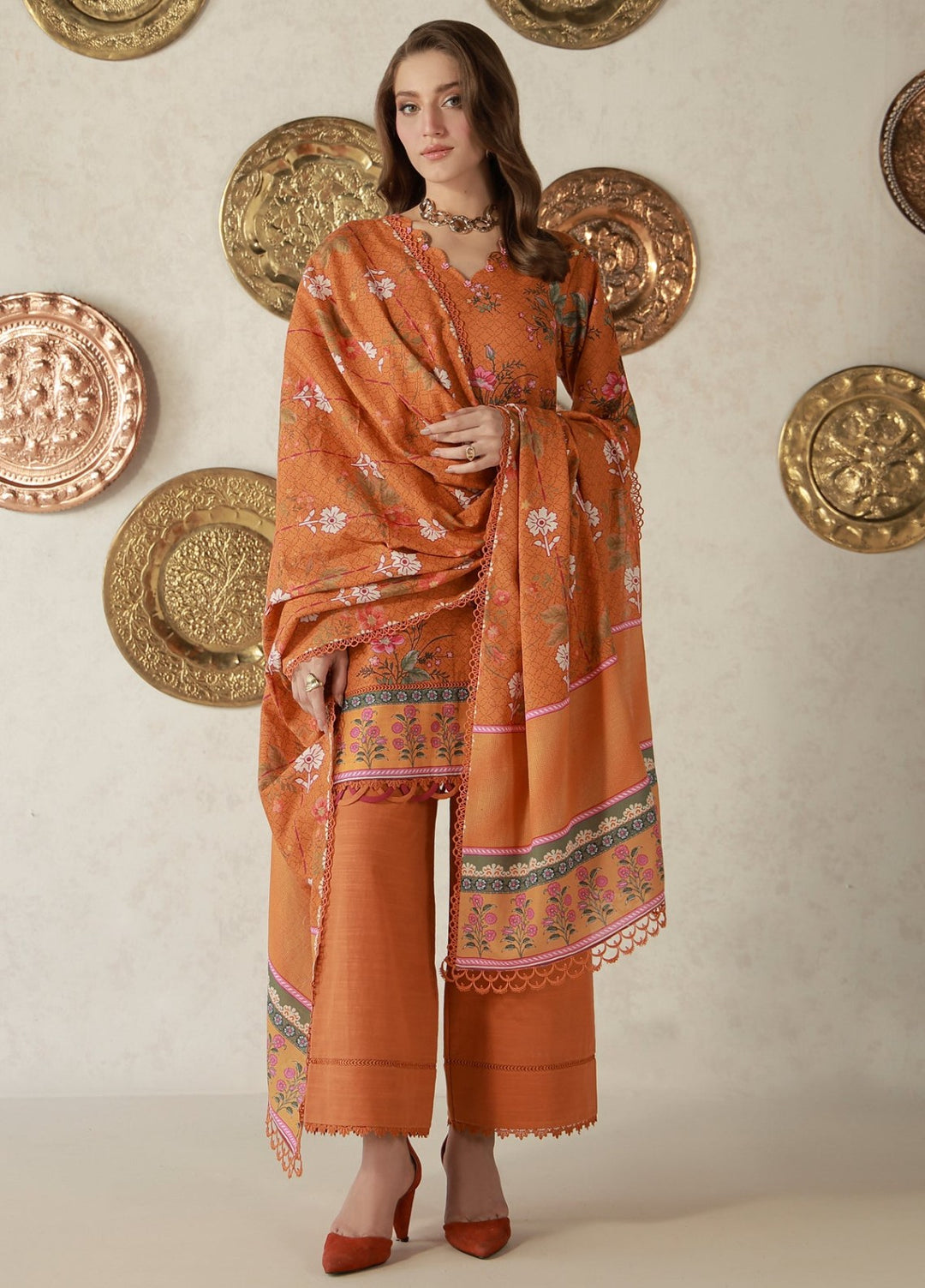 Sahar Unstitched Printed Khaddar 3 Piece Suit Aubrelle Winter Collection