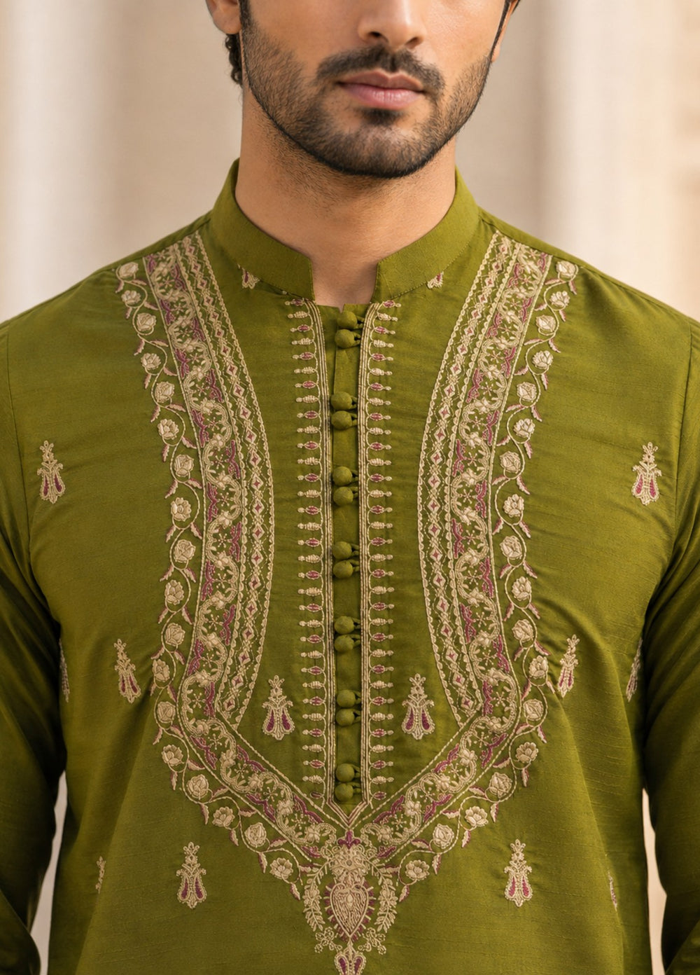 TGM Mens RTW Chikankari Chikankari Kurta Pajama Suit Vian Green Festive Collection