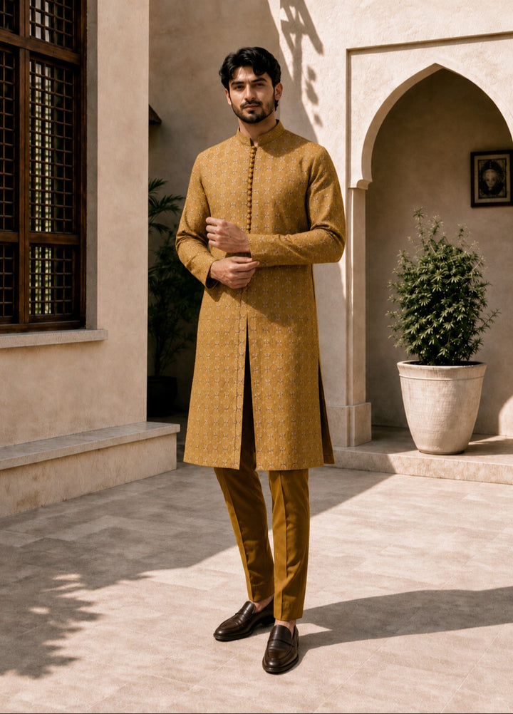 TGM Mens RTW Chikankari Chikankari Kurta Pajama Suit Royan Copper Festive Collection