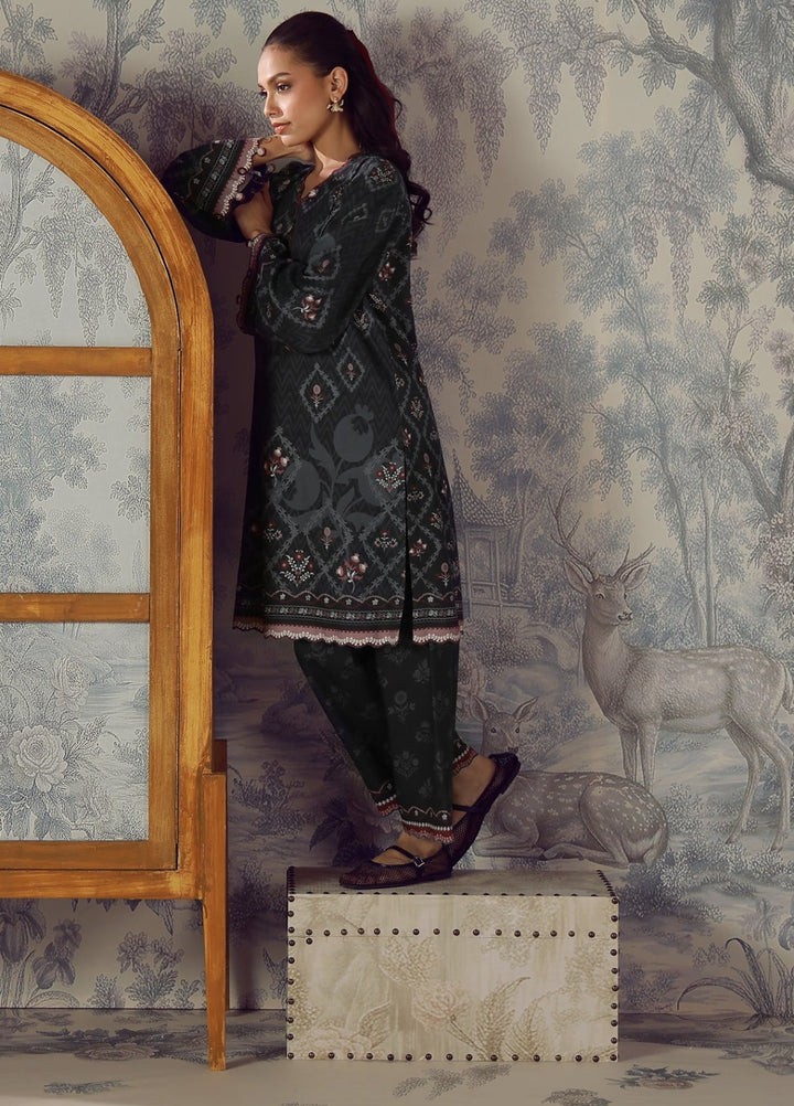 Sahar Unstitched Printed Marina Twill 2 Piece Suit Obsidian Tile Winter Collection
