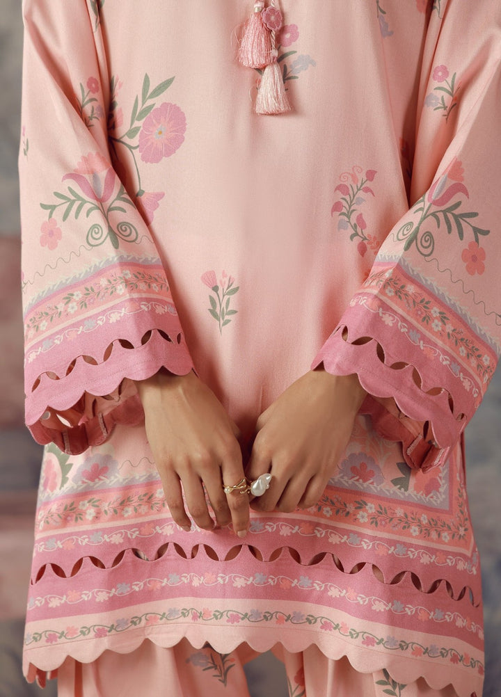 Sahar Unstitched Printed Marina Twill 2 Piece Suit Blushing Petals Winter Collection