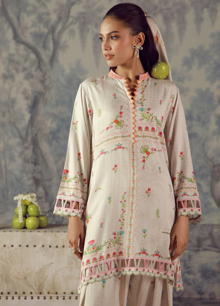Sahar Unstitched Printed Marina Twill 2 Piece Suit Pastel Lattice Winter Collection