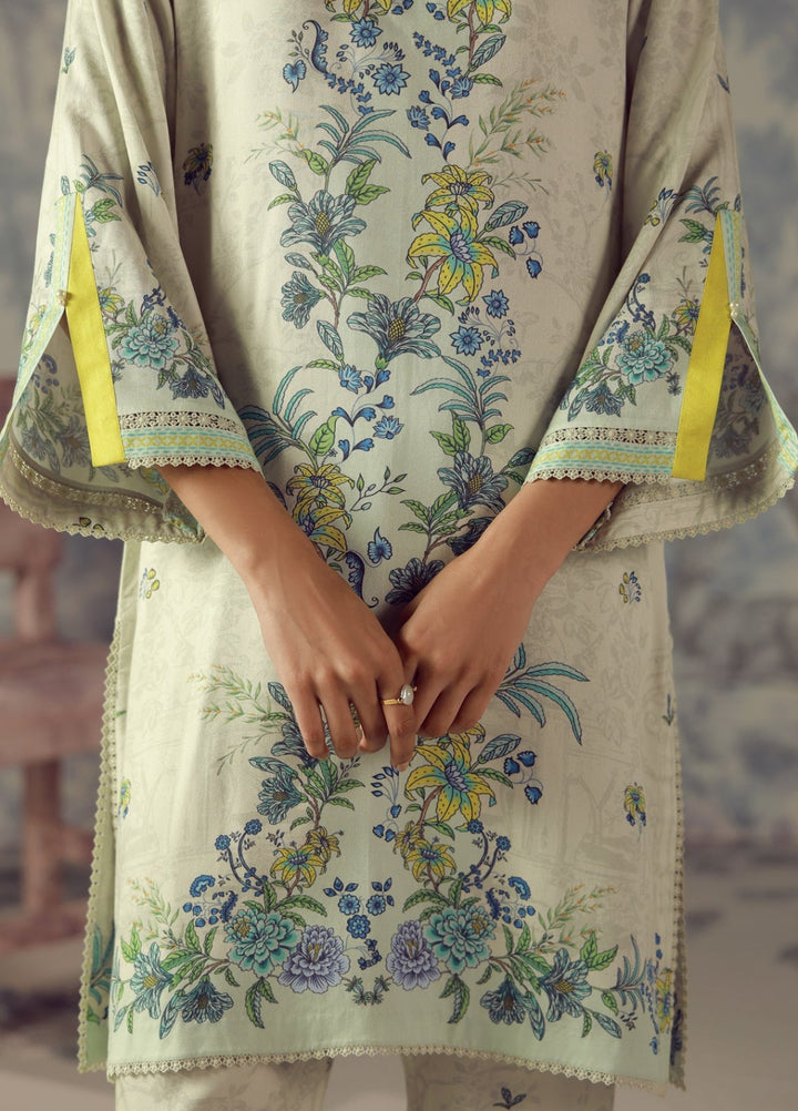 Sahar Unstitched Printed Marina Twill 2 Piece Suit Flora Verdit Winter Collection