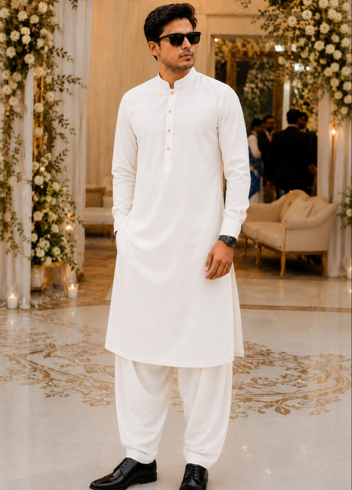TGM Mens RTW Textured Blended Cotton 3 Piece Suit Artisan Sage Festive Collection