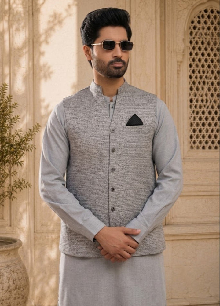TGM Mens RTW Textured Blended Cotton 3 Piece Suit Meridian Horizon Festive Collection
