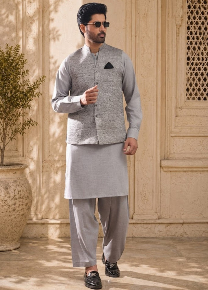 TGM Mens RTW Textured Blended Cotton 3 Piece Suit Meridian Horizon Festive Collection