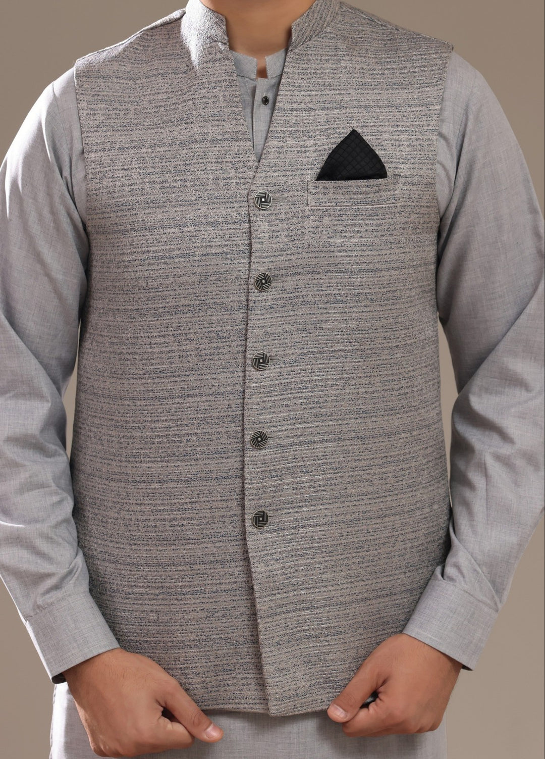 TGM Mens RTW Textured Blended Cotton 3 Piece Suit Meridian Horizon Festive Collection