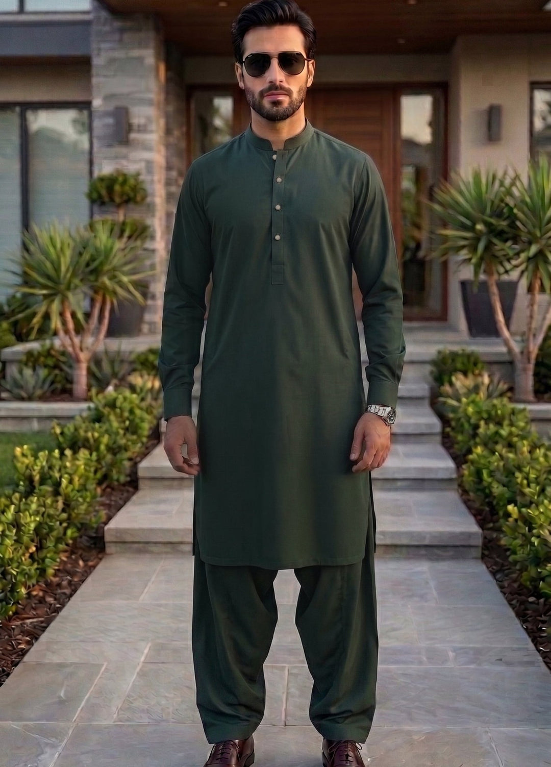 TGM Mens RTW Textured Blended Cotton 3 Piece Suit Sterling Meadow Festive Collection