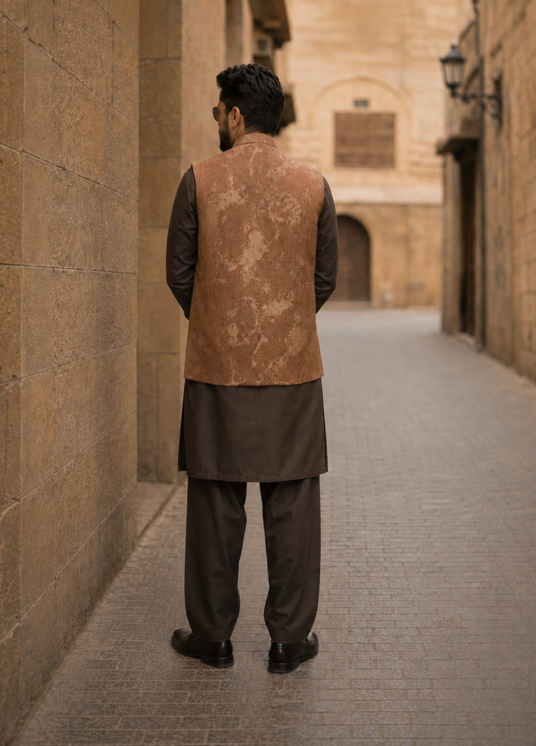 TGM Men RTW Textured Blended 3 Piece Suit Sterling Copper Festive Collection