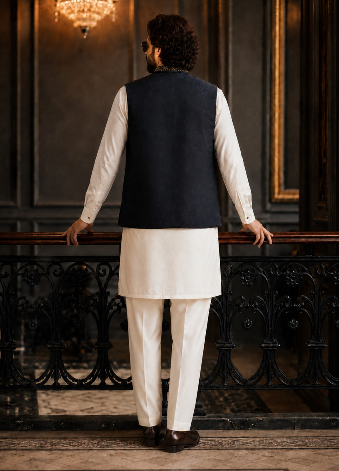 TGM Men RTW Textured Blended 3 Piece Suit Artisan Onyx Festive Collection