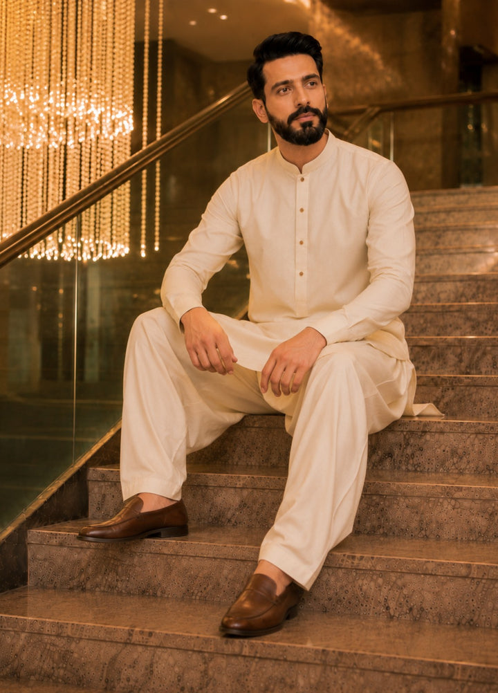 TGM Men RTW Textured Blended 3 Piece Suit Artisan Walnut Festive Collection