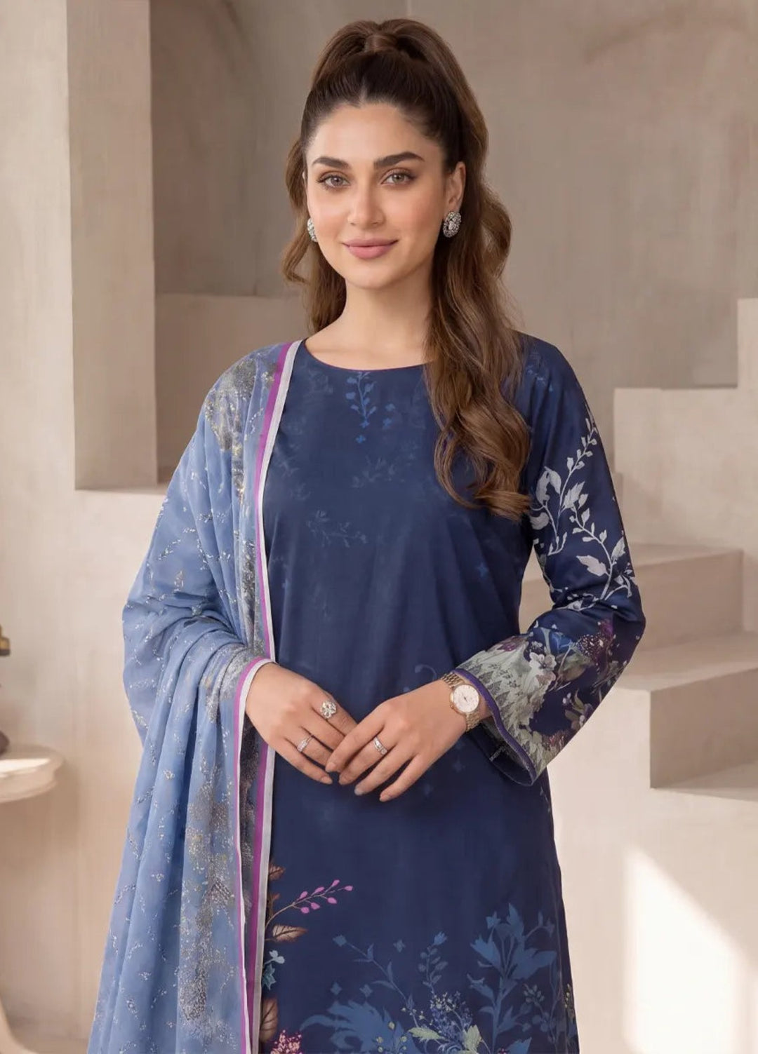 Salitex Unstitched Printed Cambric 3 Piece Suit SUNS8HA1007 Casual Collection