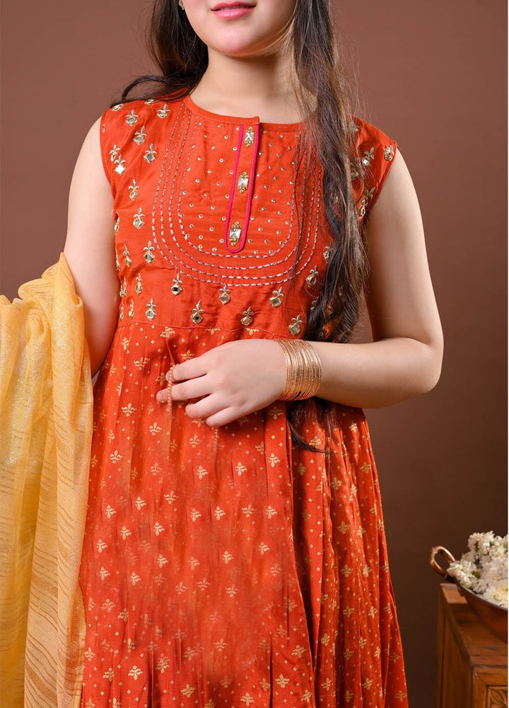 Senorita Girls RTW Embroidered Viscose Raw Silk 3 Piece Suit GDD-03255 Winter Collection