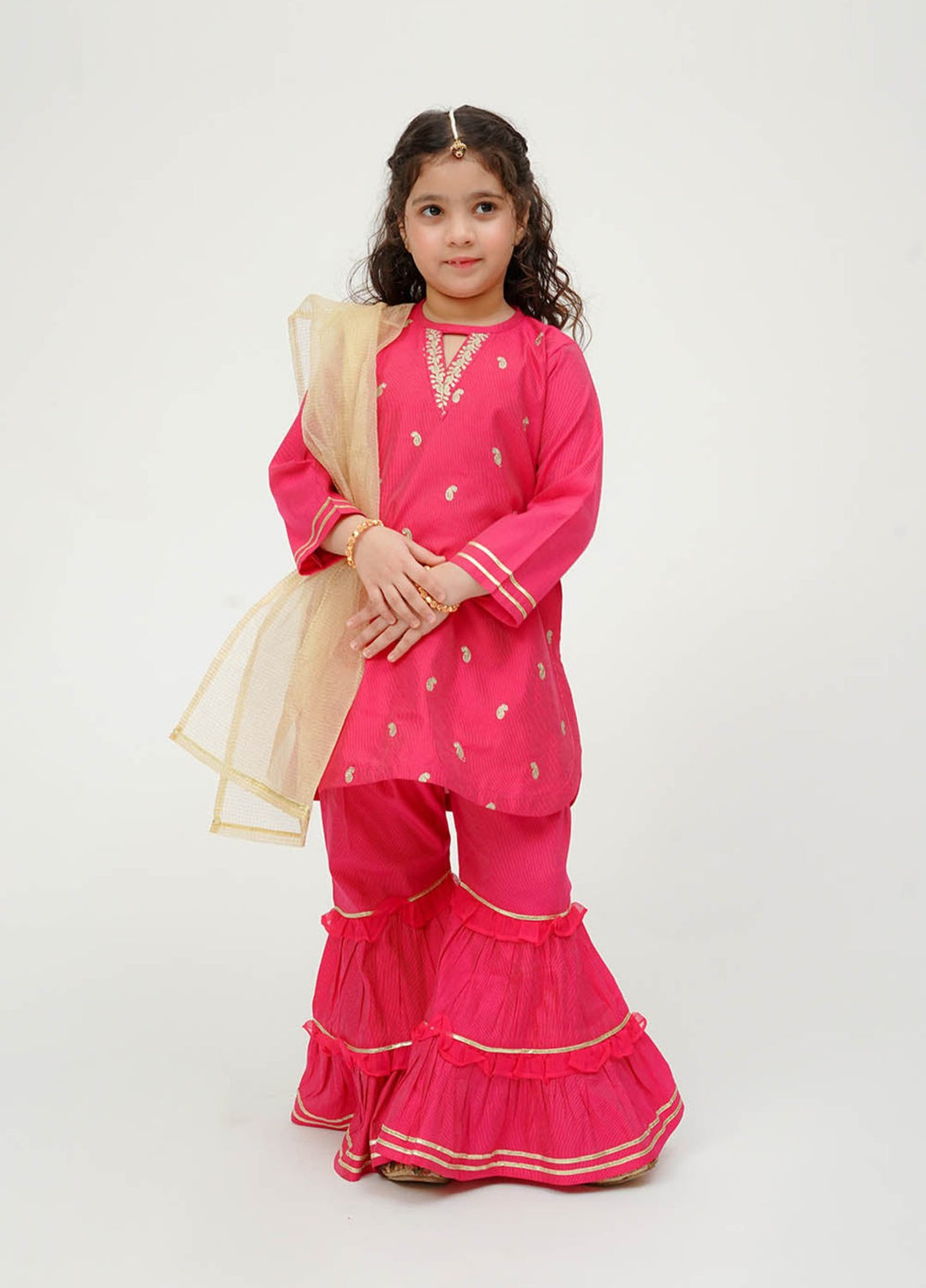 Senorita Girls RTW Embroidered Viscose Raw Silk 3 Piece Suit KDD-03625 Winter Collection