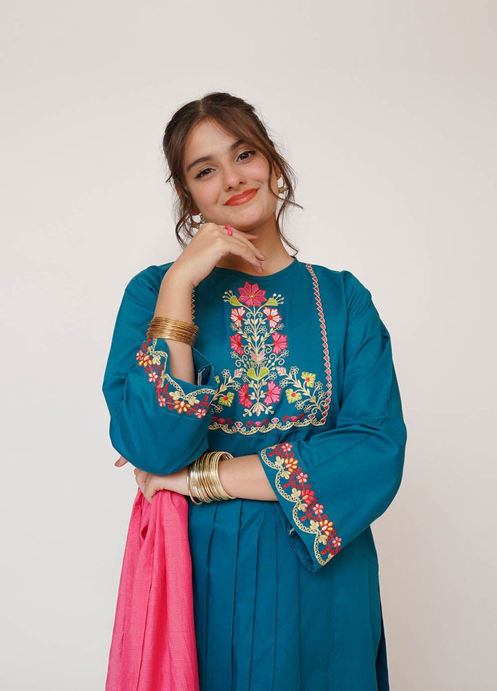 Senorita Girls RTW Embroidered Cotton 3 Piece Suit GAD-03413 Winter Collection