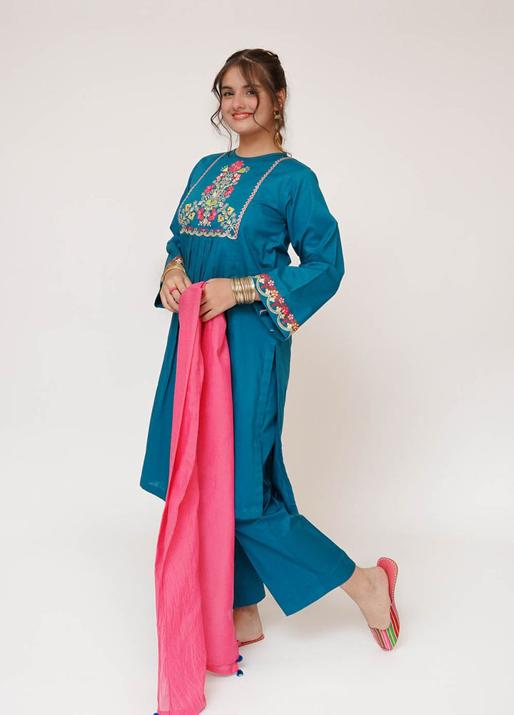 Senorita Girls RTW Embroidered Cotton 3 Piece Suit GAD-03413 Winter Collection