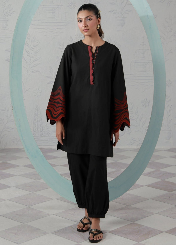 Sahar Women RTW Embroidered Jacquard 2 Piece Suit Poppy Onyx Casual Collection