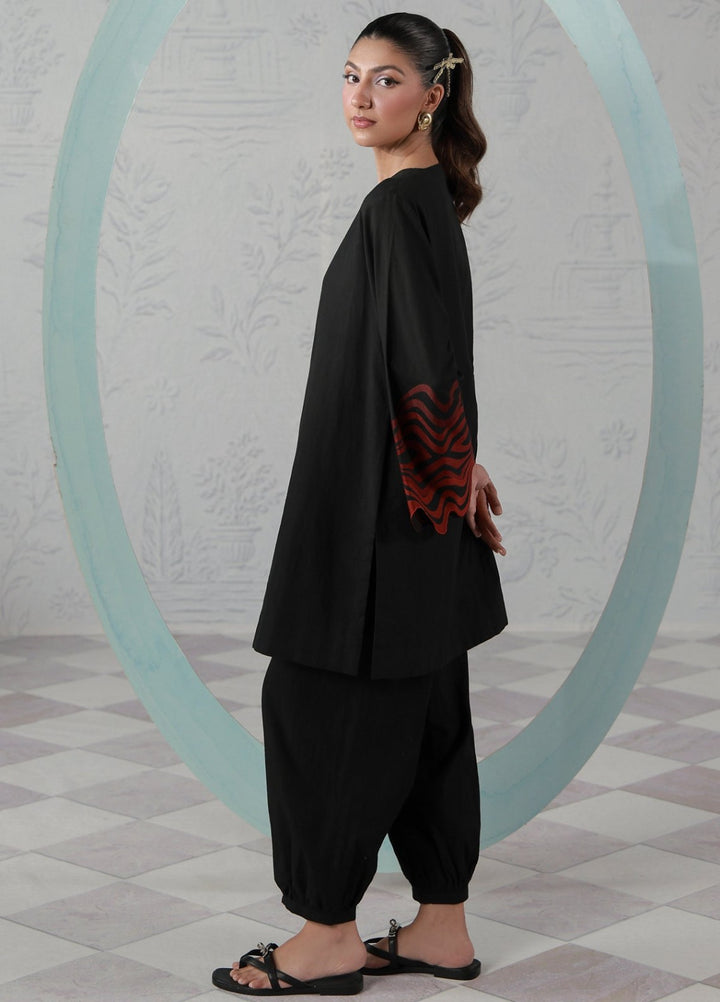 Sahar Women RTW Embroidered Jacquard 2 Piece Suit Poppy Onyx Casual Collection