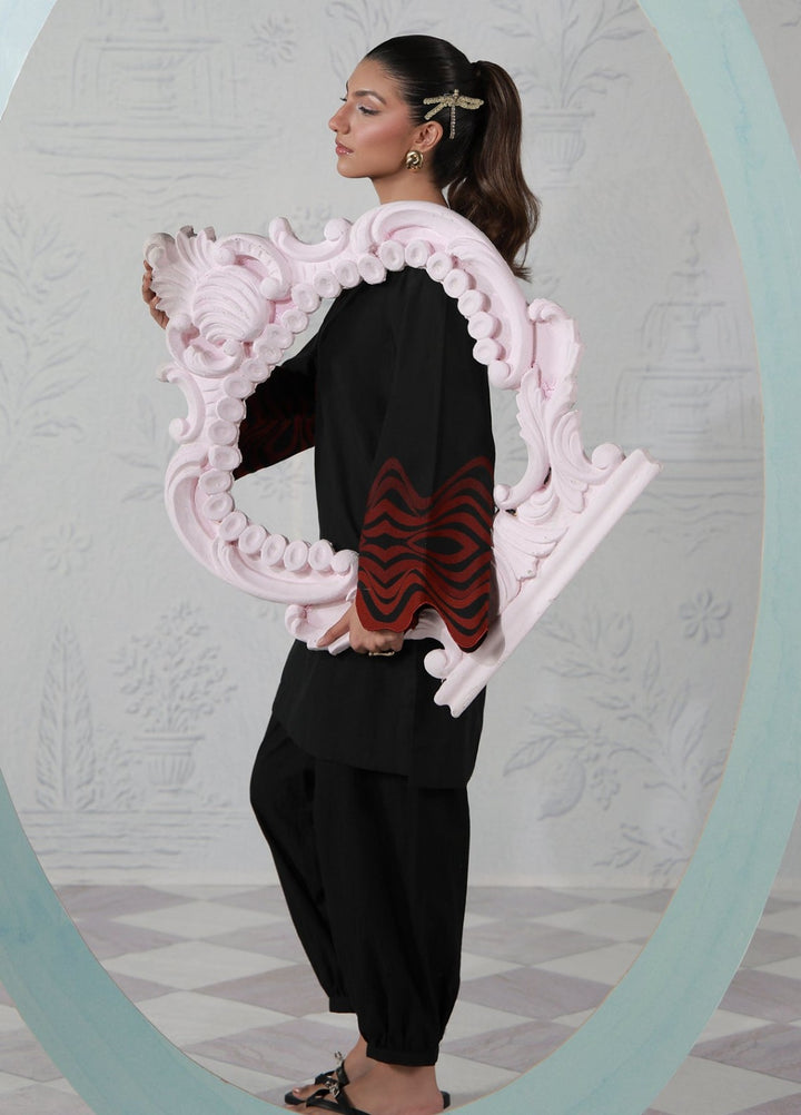 Sahar Women RTW Embroidered Jacquard 2 Piece Suit Poppy Onyx Casual Collection