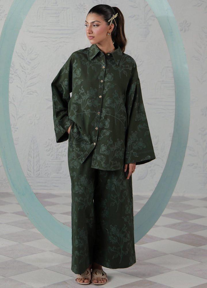 Sahar Women RTW Embroidered Jacquard 2 Piece Suit Emerald Breeze Casual Collection