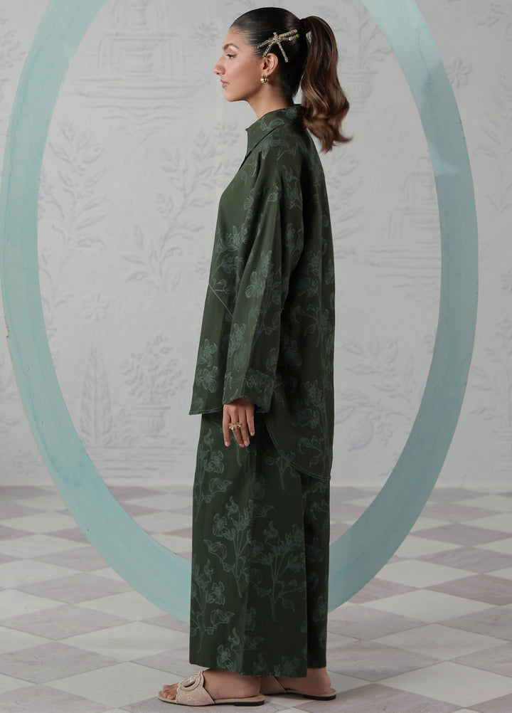 Sahar Women RTW Embroidered Jacquard 2 Piece Suit Emerald Breeze Casual Collection