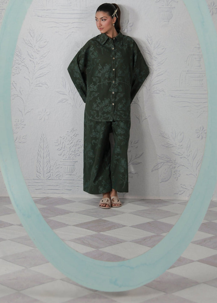 Sahar Women RTW Embroidered Jacquard 2 Piece Suit Emerald Breeze Casual Collection