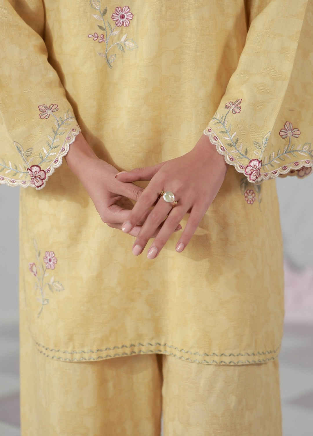 Sahar Women RTW Embroidered Jacquard 2 Piece Suit Sunshine Casual Collection