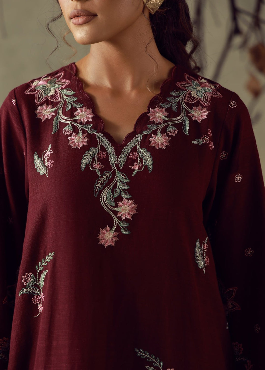 Sahar Unstitched Embroidered Khaddar 3 Piece Suit Afsana Winter Collection