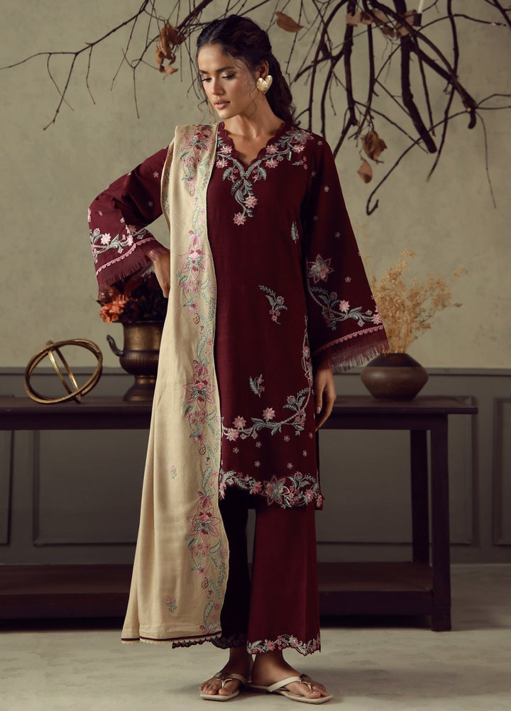 Sahar Unstitched Embroidered Khaddar 3 Piece Suit Afsana Winter Collection