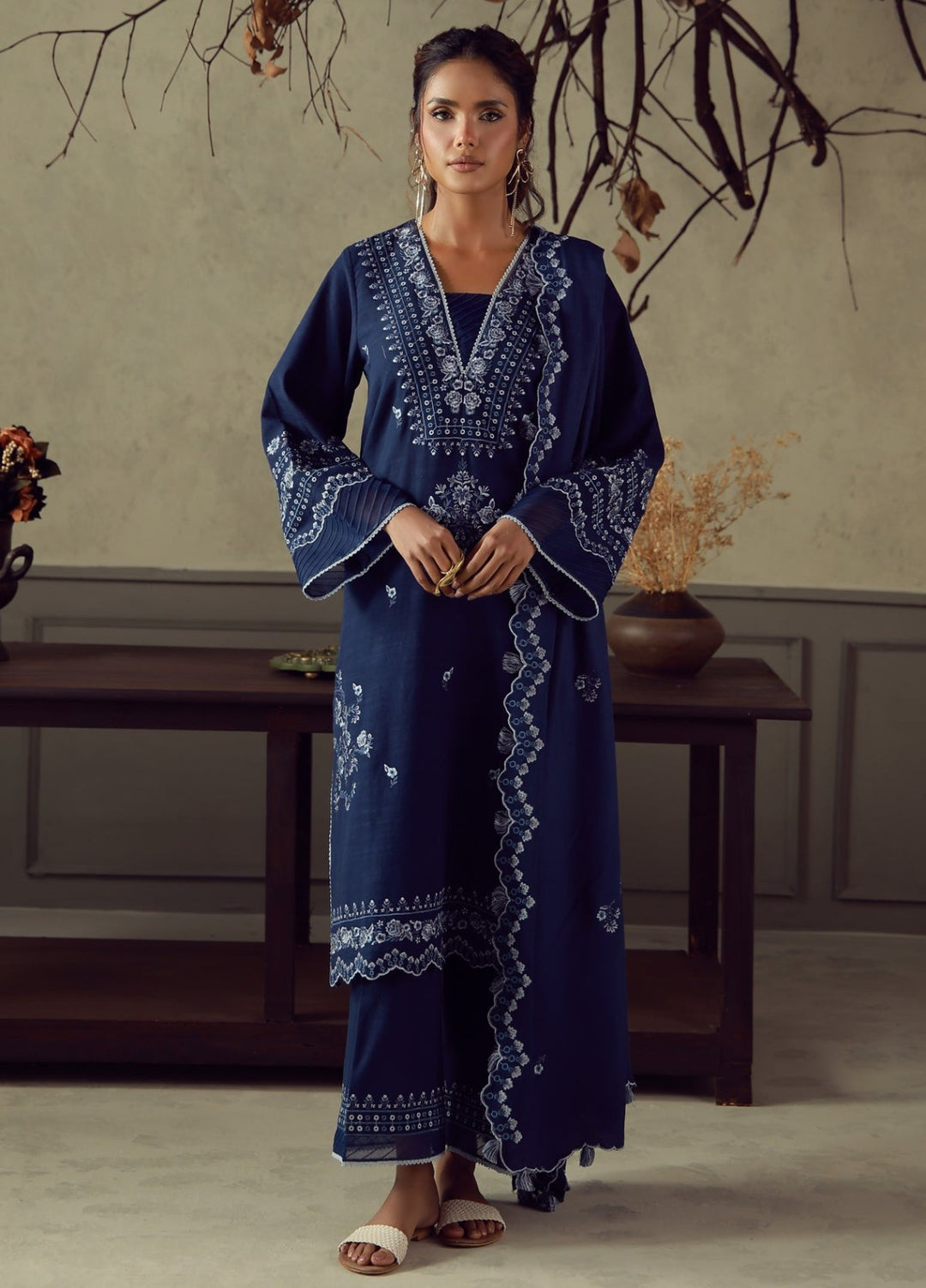 Sahar Unstitched Embroidered Khaddar 3 Piece Suit Aurelia Winter Collection