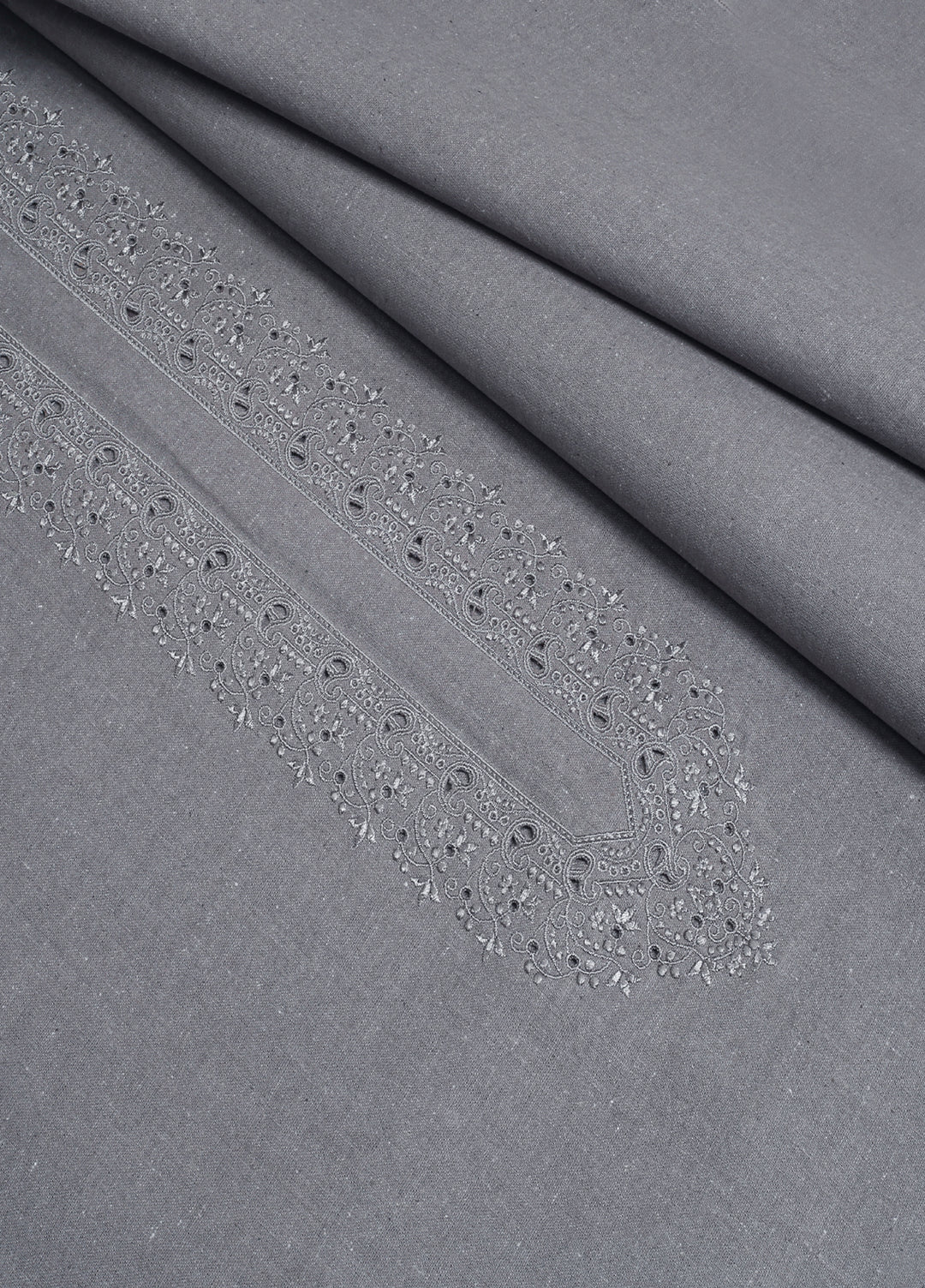 Wasaya by Fabrich Men Unstitched Embroidered Khaddar 2 Piece Suit Grey Winter Collection