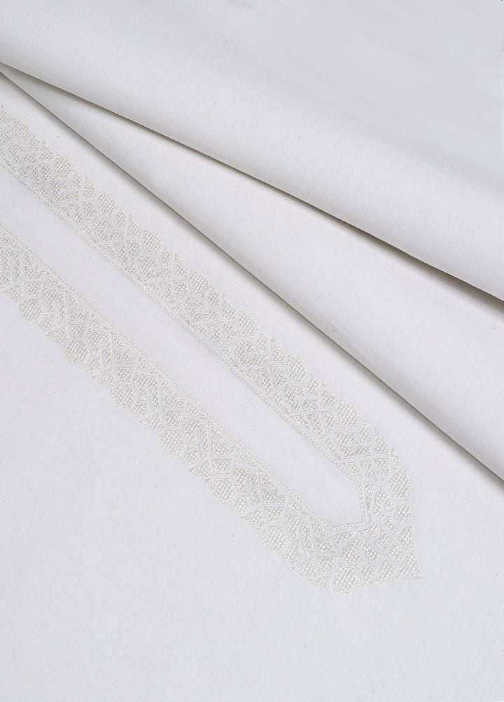 Wasaya by Fabrich Men Unstitched Embroidered Karandi Silk 2 Piece Suit Off-White Winter Collection