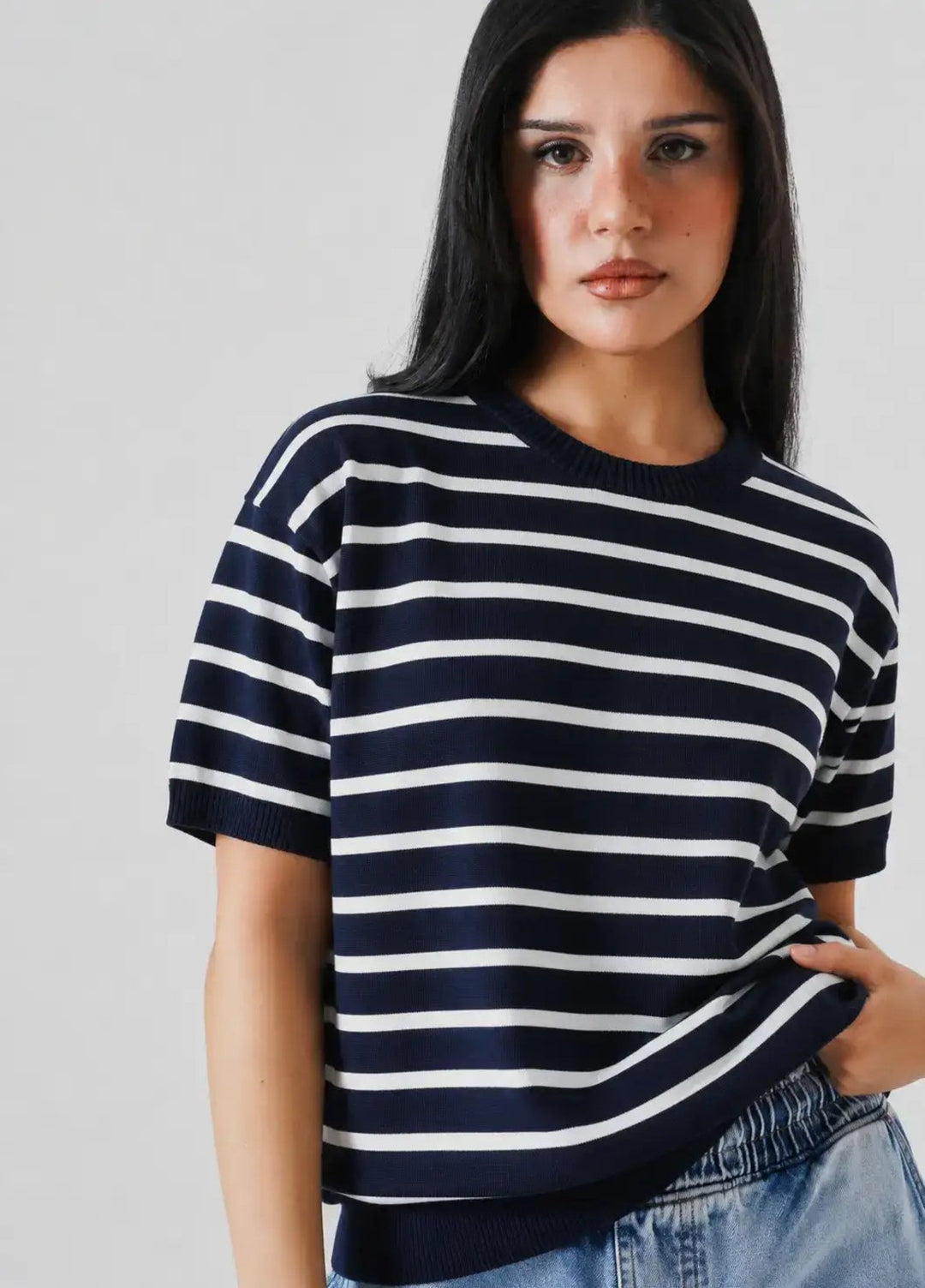 Artezan Inc RTW Solids Cotton T-Shirt Stripped Knit Casual Collection