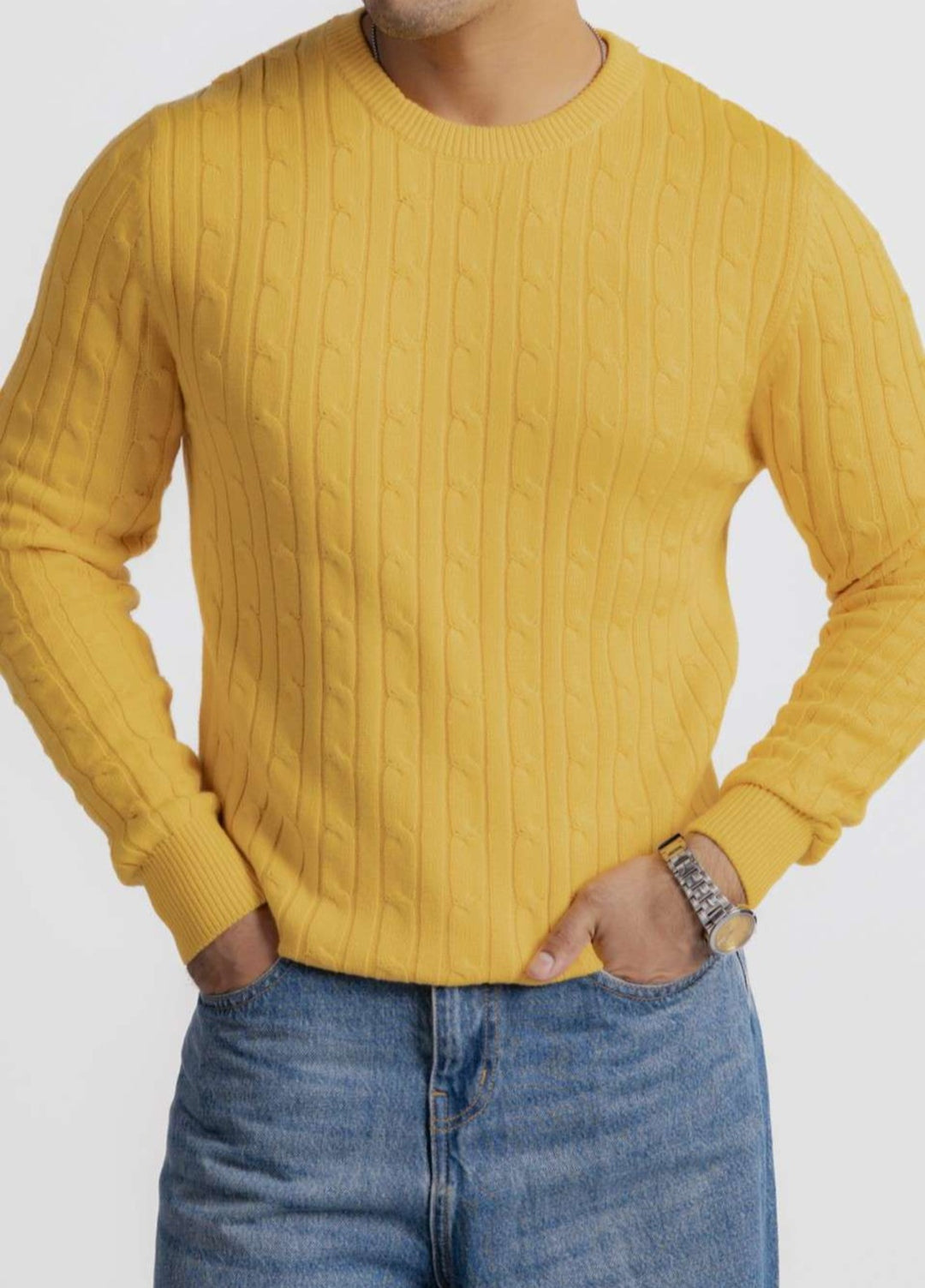 Artezan Inc RTW Solids Cotton Jumper Cable Knit Crew Casual Collection