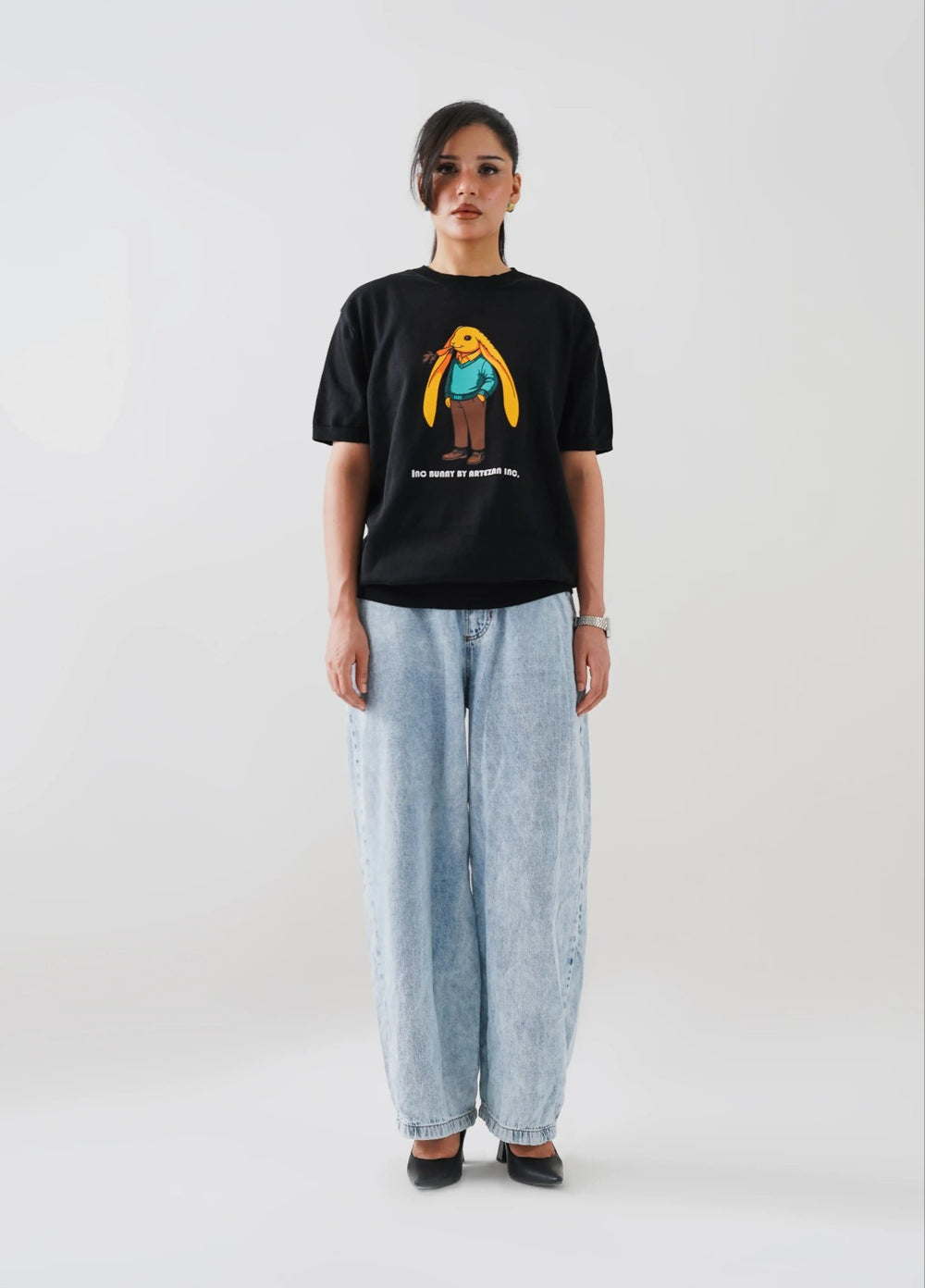 Artezan Inc RTW Solids Cotton T-Shirt Bunny Knit Casual Collection
