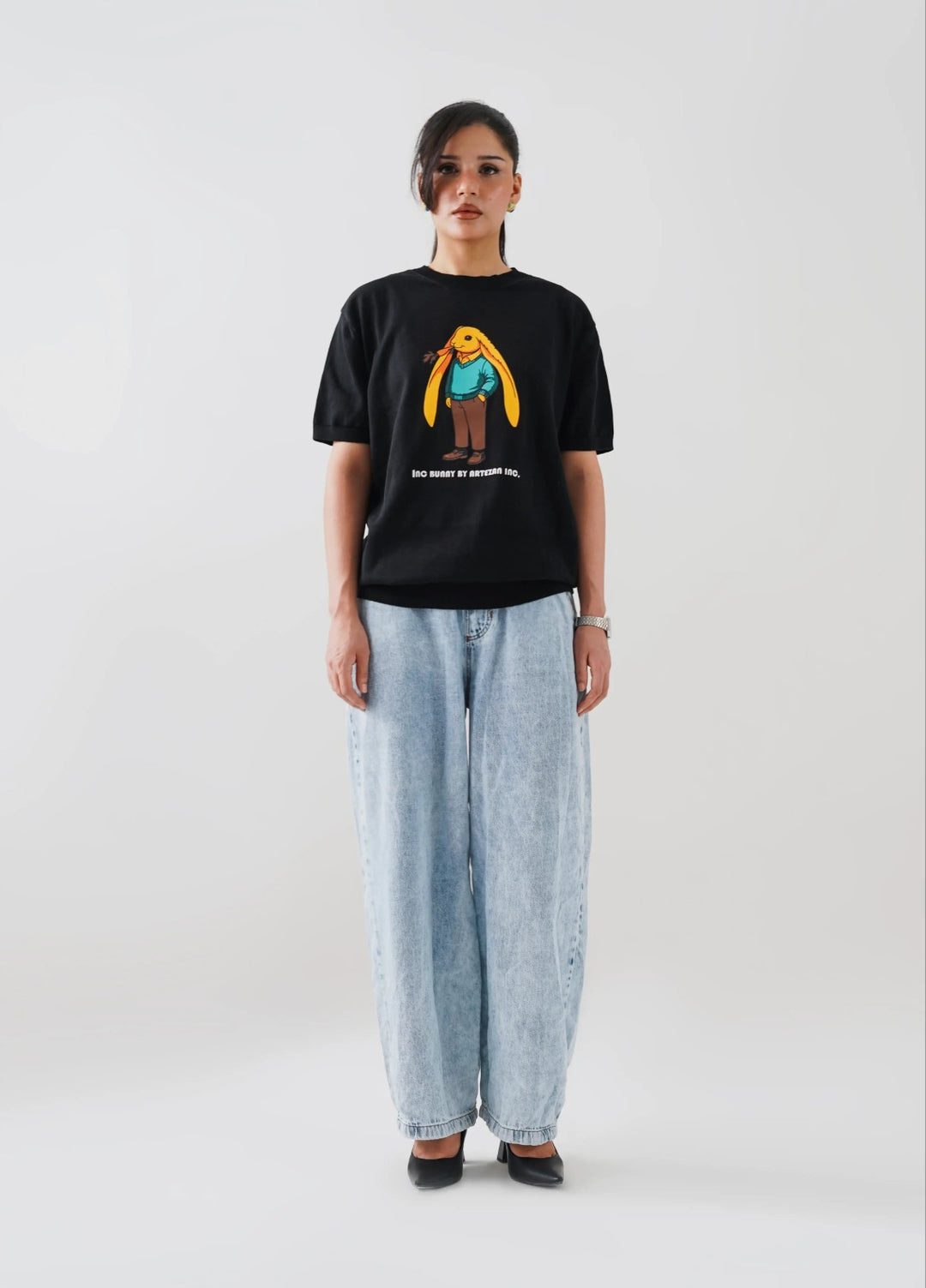 Artezan Inc RTW Solids Cotton T-Shirt Bunny Knit Casual Collection