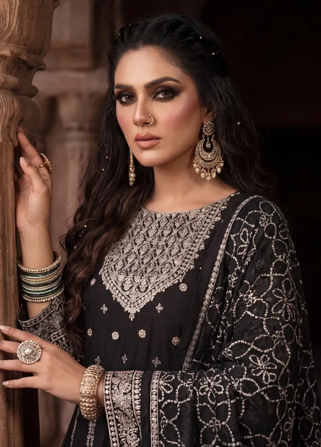 Salitex Unstitched Embroidered Raw Silk 3 Piece Suit WP7L3PEF462 Festive Collection