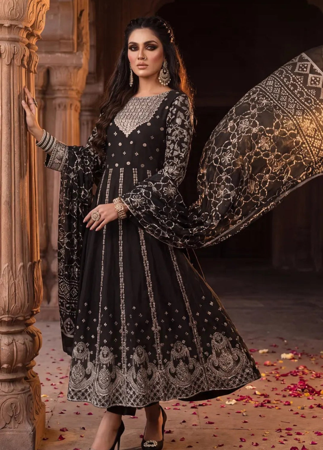 Salitex Unstitched Embroidered Raw Silk 3 Piece Suit WP7L3PEF462 Festive Collection