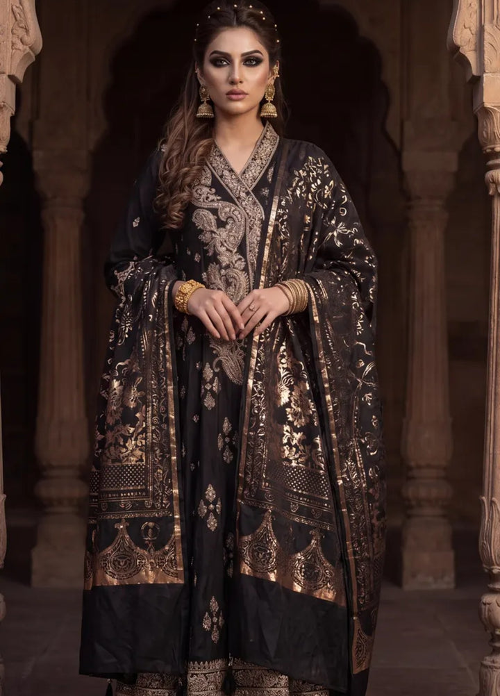 Salitex Unstitched Embroidered Raw Silk 3 Piece Suit WP7L3PEF463 Festive Collection